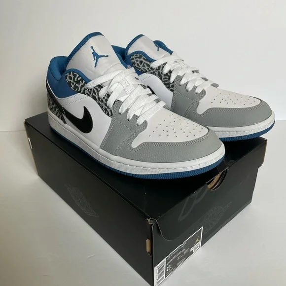 Air Jordan 1 Low SE True Blue Mens Size 8 Basketball Sneakers Shoes - Picture 2 of 14
